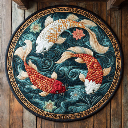 Koi Harmony CW2207022CL Quilted Round Mat