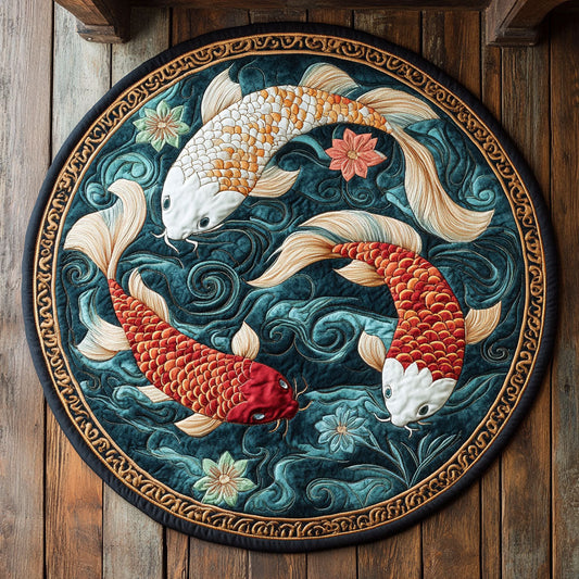 Koi Harmony CW2207022CL Quilted Round Mat