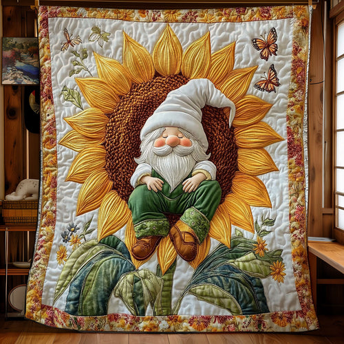 Gnome In Sunflower WY0202025CL Quilt