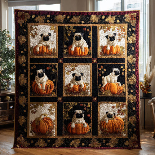 Fall Pumpkin Pug CW2908054CL Quilt