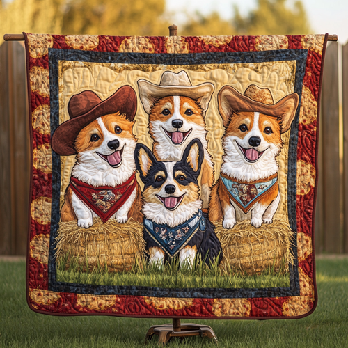 Corgi Cowboy Tales WN2309022CL Quilt