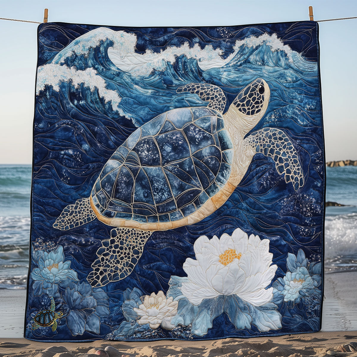 Flower Wave Turtle WY1311047CL Quilt