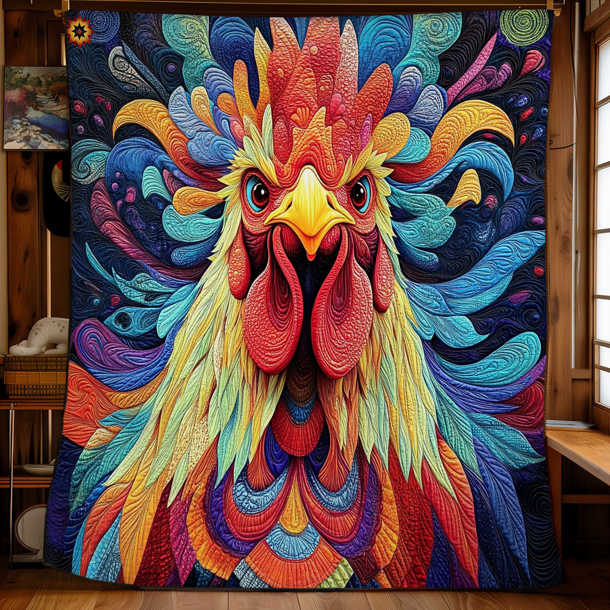 Colorful Rooster WY2111039CL Quilt