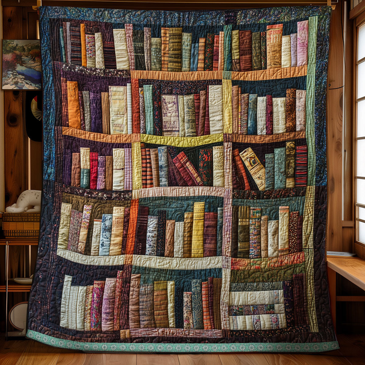 Bookshelf Blue WX0312008CL Quilt