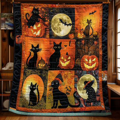 Haunted Halloween Cats WN1309059CL Quilt