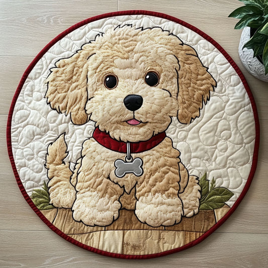 Cute Puppy CW0506014CL Quilted Round Mat