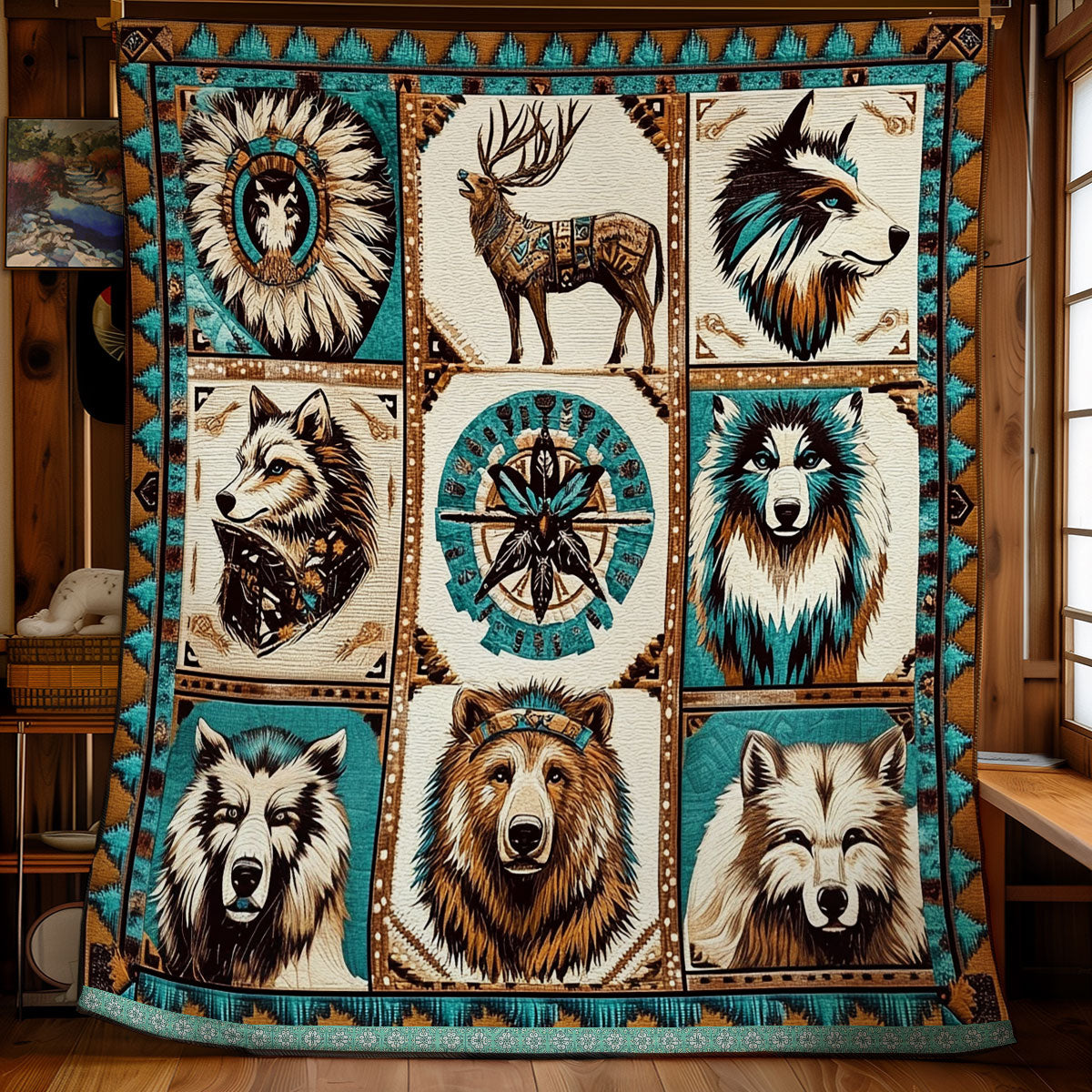 Native America Animal WX1311023CL Quilt