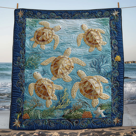 Turtle In Ocean WY0901059CL Quilt