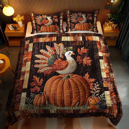 Turkey With Pumpkins WN1010163CL Duvet Cover Set