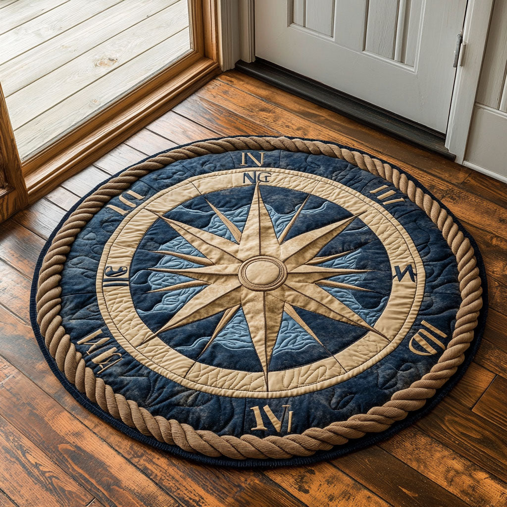 Sailor’s Compass CP0907027CL Quilted Round Mat – Cozzyhomes