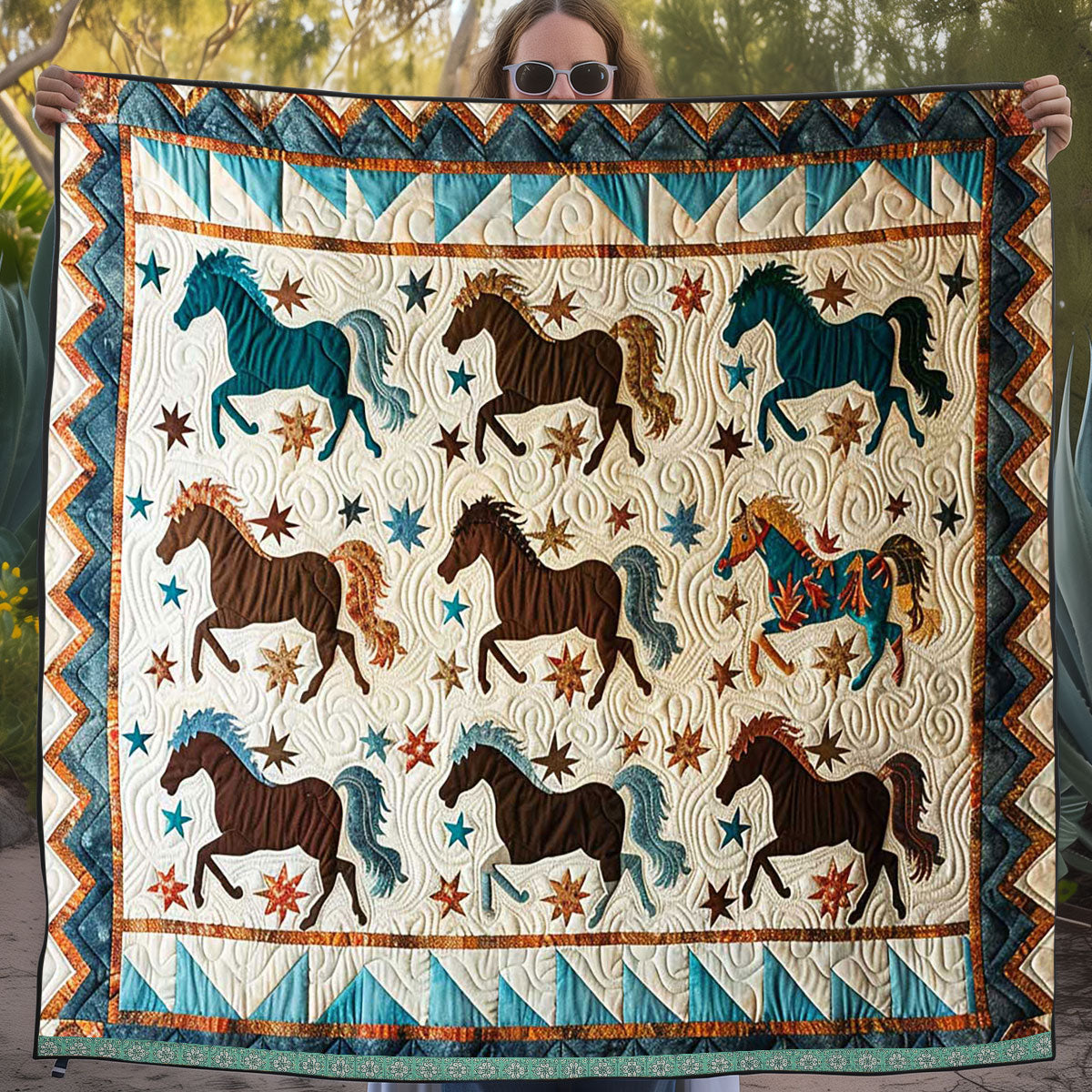 Horse Native American WJ2309013CL Quilt