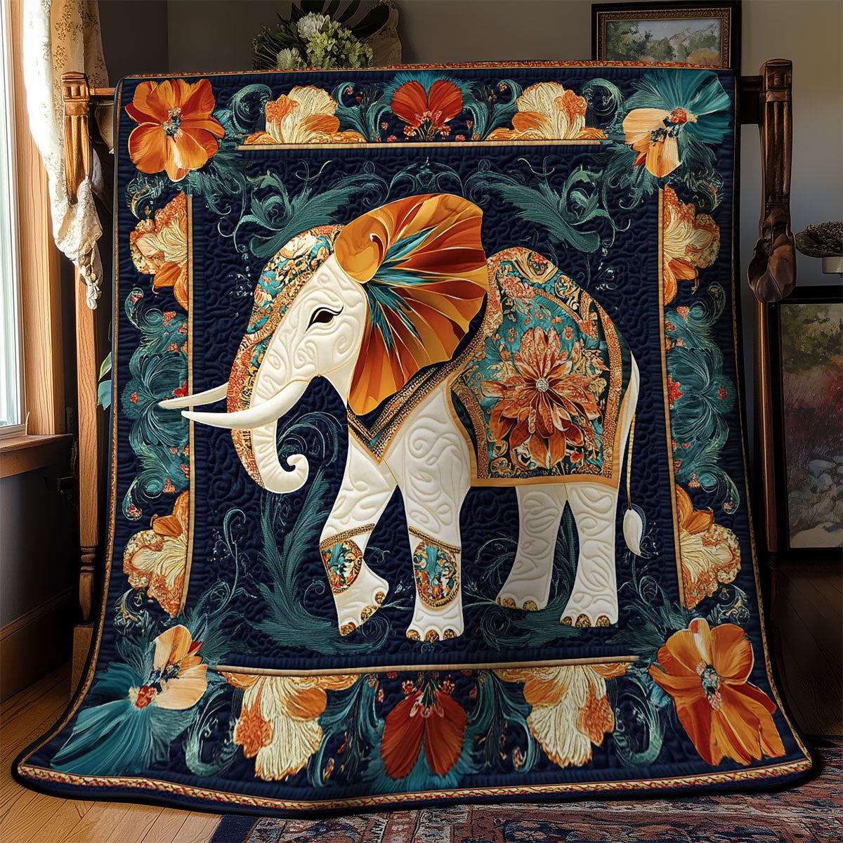 Abstract Flower Elephant WY2301041CL Quilt