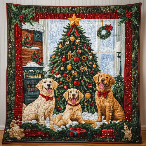 Christmas Family Golden Retriever WP0310017CL Quilt