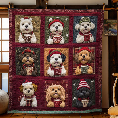 Dog's Cozy Drink Time WN3009016CL Quilt