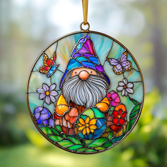 Gnome In Garden WY2801044CL Suncatcher
