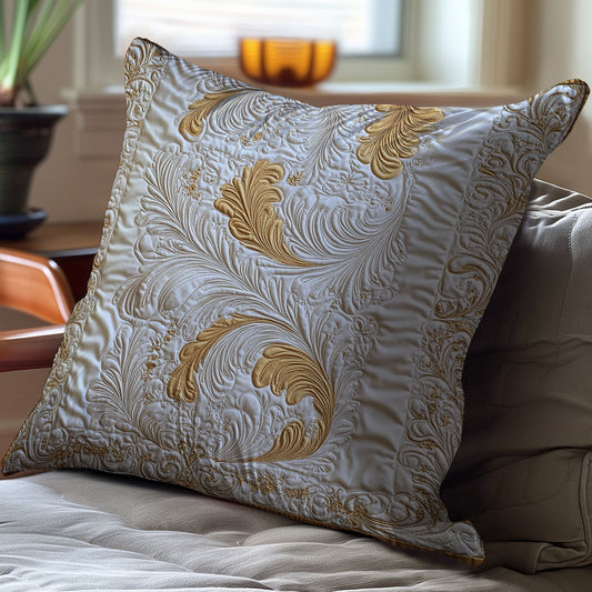 Gold White Feather WY2701027CL Quilt Pillow Case