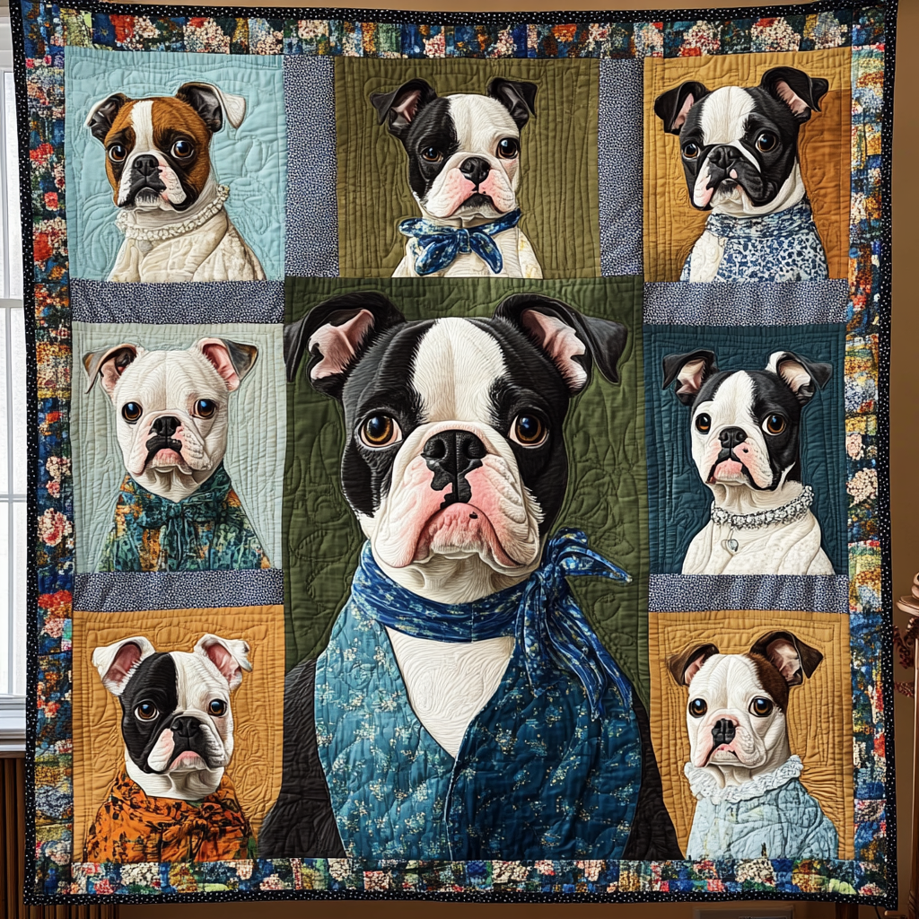 Graceful Boston Terriers WN2509115CL Quilt