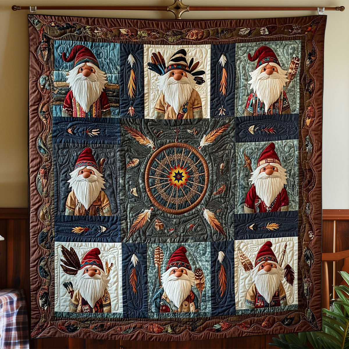 Native American Gnome WY0512034CL Quilt