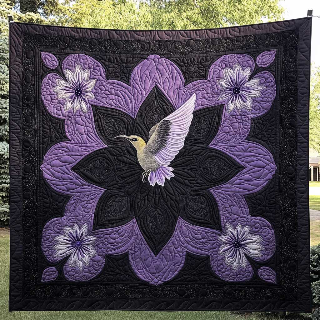 Purple Hummingbird WN2709050CL Quilt