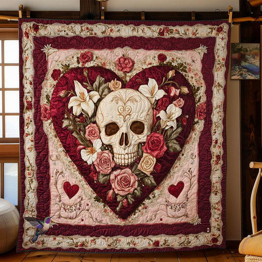 Crimson Valentine Skull WN0412009CL Quilt