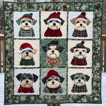 Dog Santa Miniature Schnauzer WN0710029CL Quilt