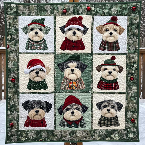 Dog Santa Miniature Schnauzer WN0710029CL Quilt