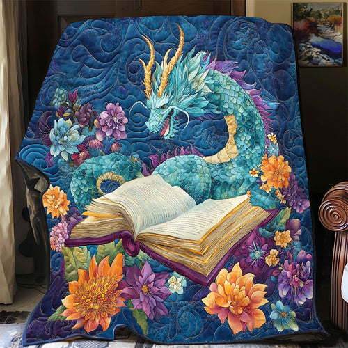 Teal Dragon Read Book WY0901055CL Quilt