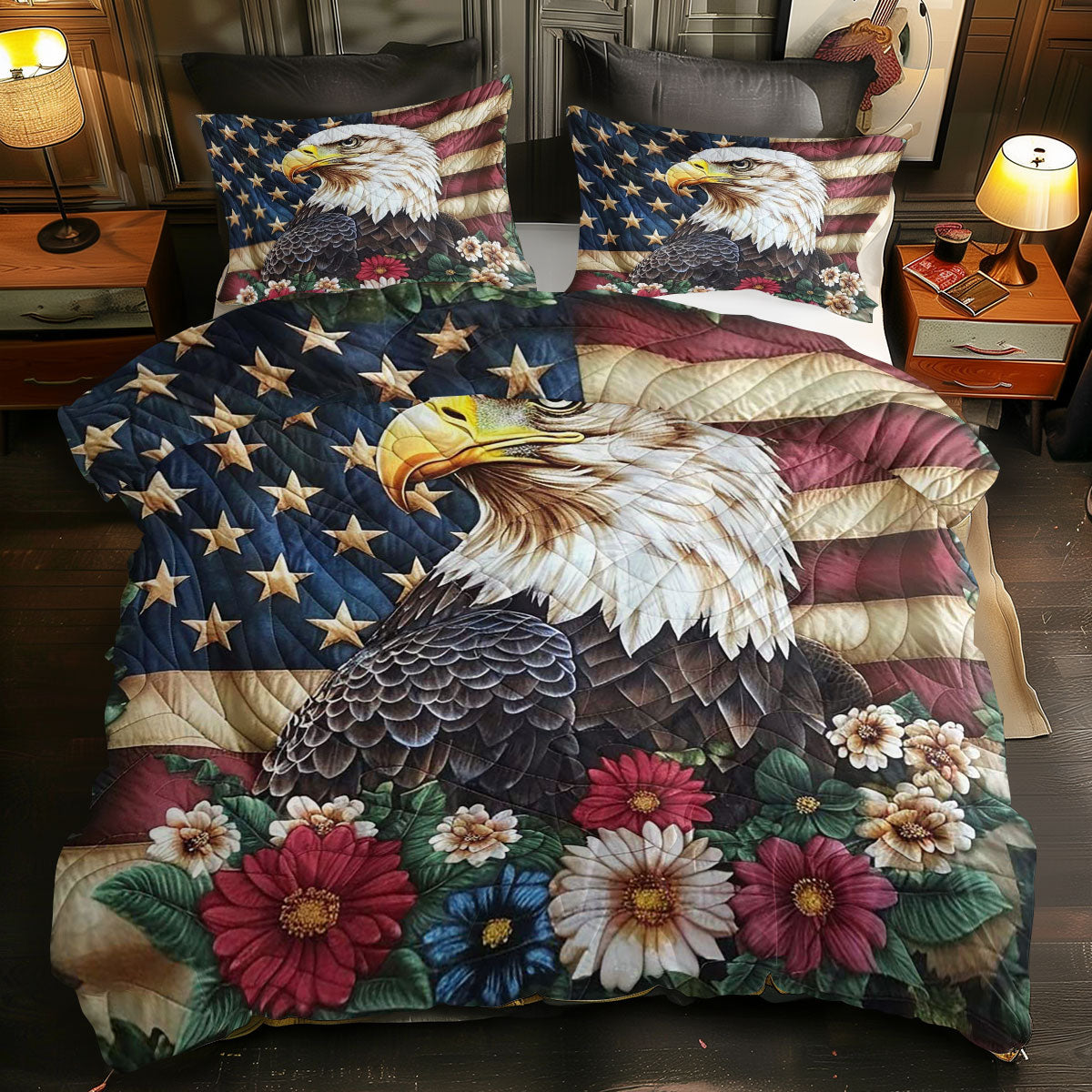 Patriotic Eagle WJ1109032CL Duvet Cover Set