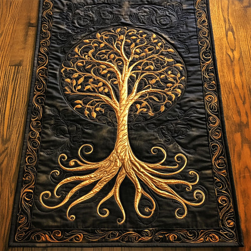 Mystic Gold Tree WY2802047CL Quilted Table Runner