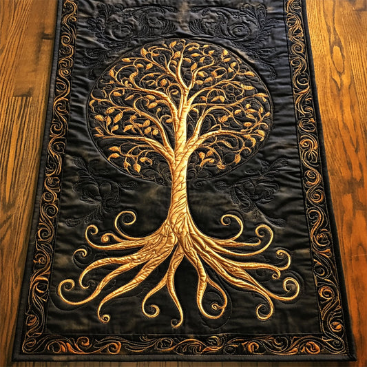 Mystic Gold Tree WY2802047CL Quilted Table Runner