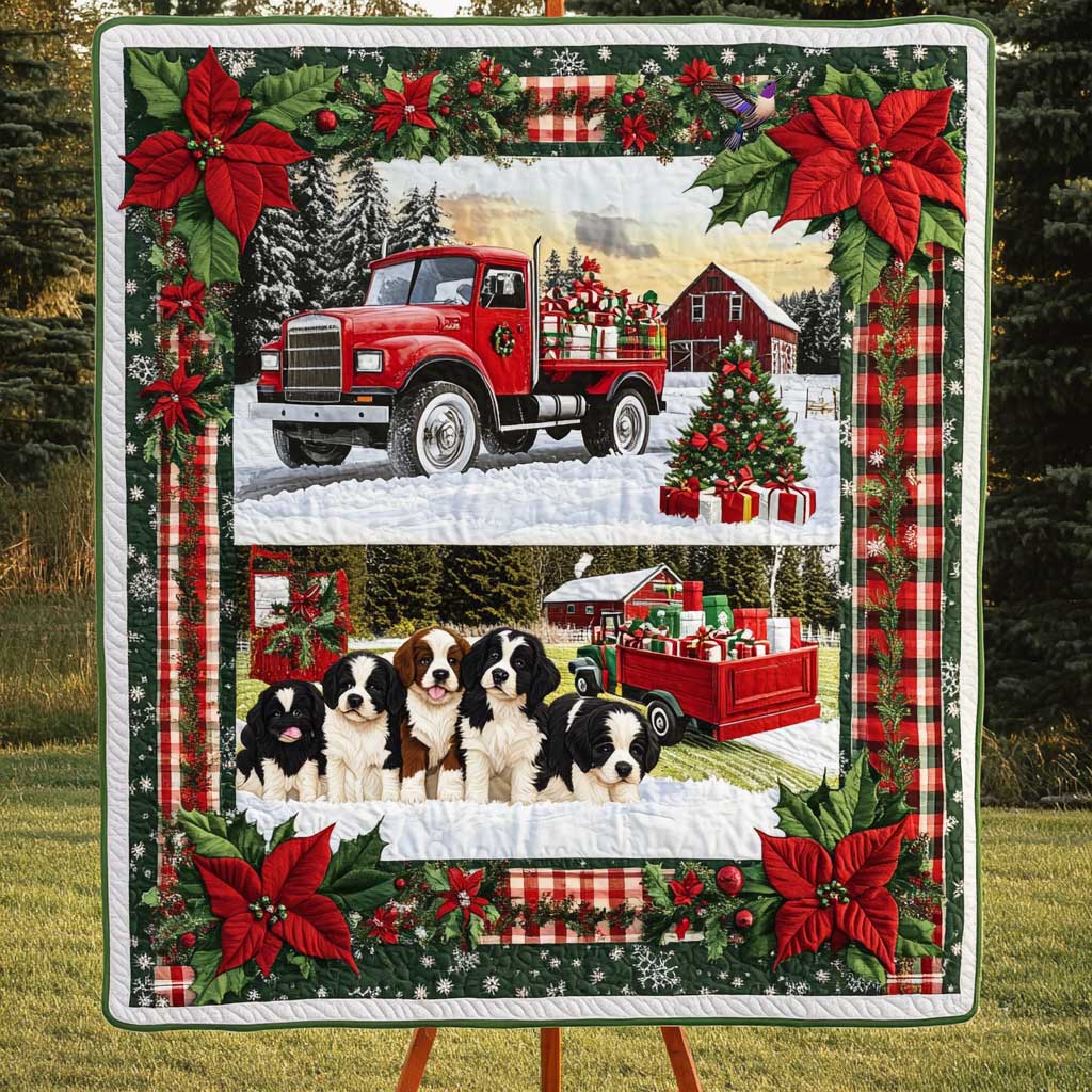 Bernese In Red Truck Adventure WN0810005CL Quilt