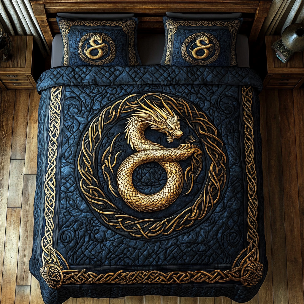 Mystic Gold Dragon WY0301021CL Duvet Cover Set