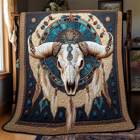 Bull Skull Native American WX0502013CL Quilt