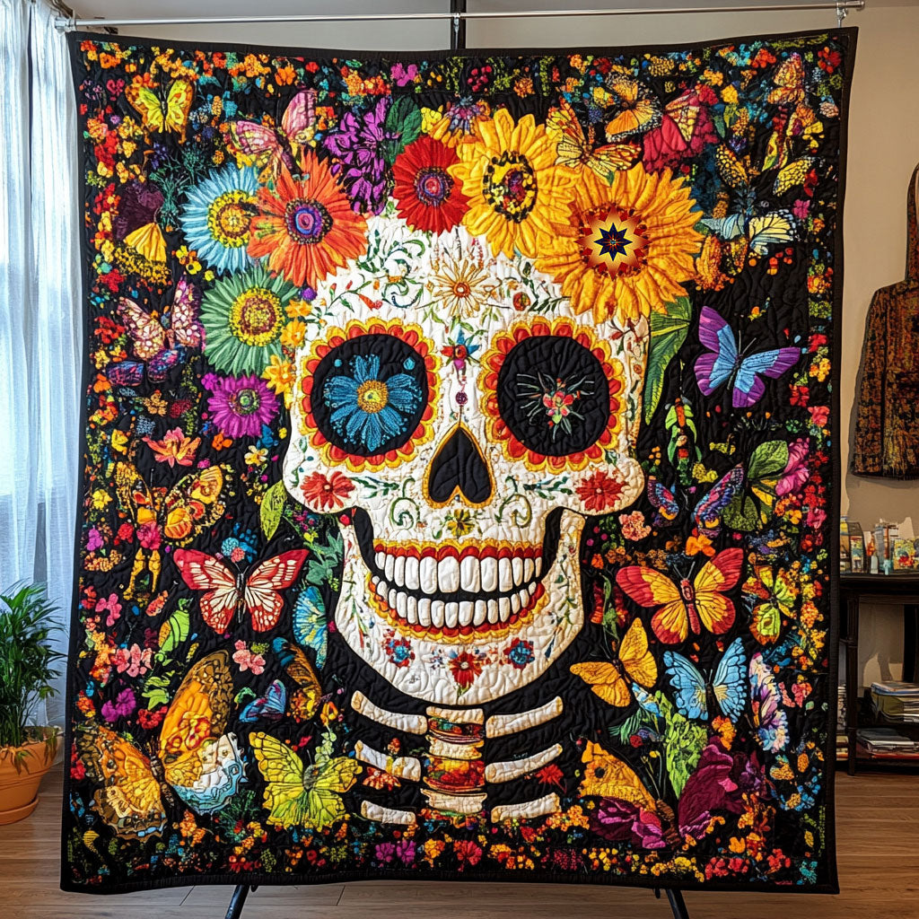 Flower Skull WU2610008CL Quilt