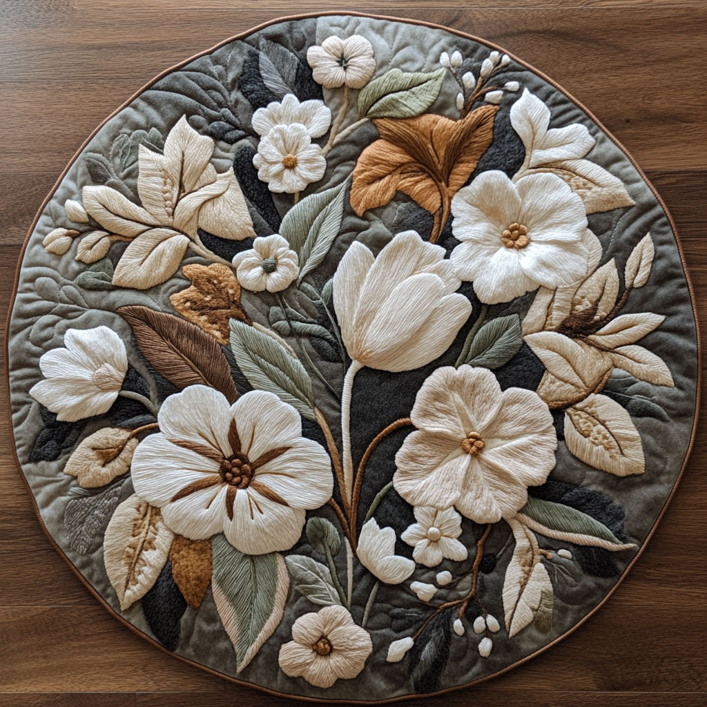Blooming Flower CP3004001CL Quilted Round Mat