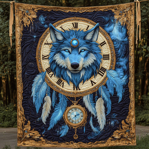 Blue Wolf Dreamcatcher Clock WT2702131CL Quilt