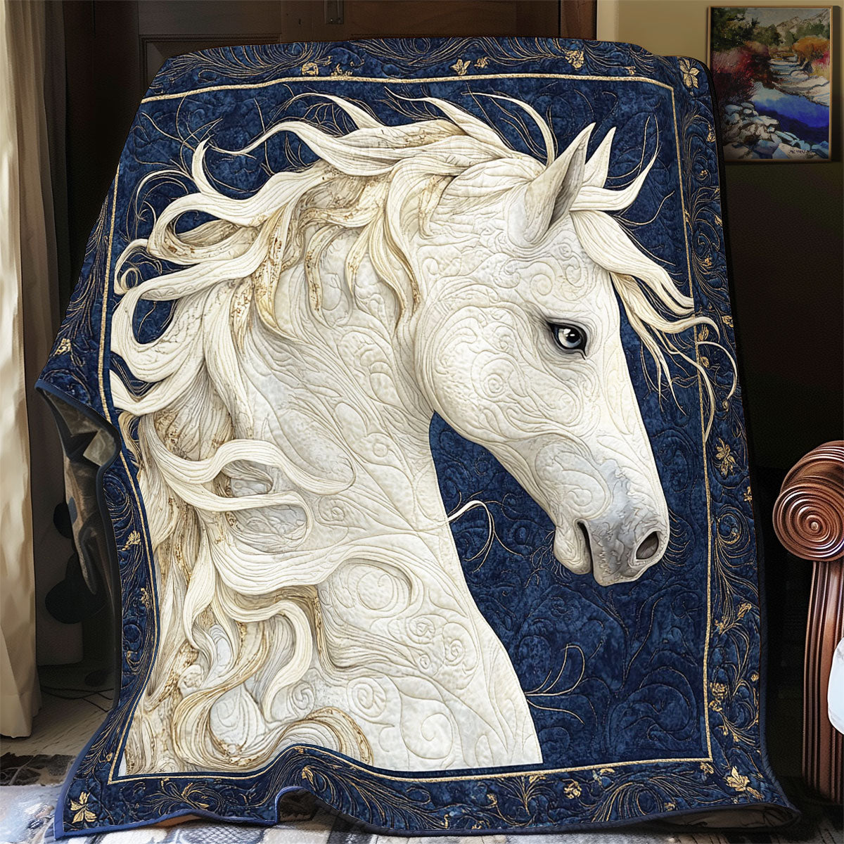 White Horse Portrait WY1502080CL Quilt