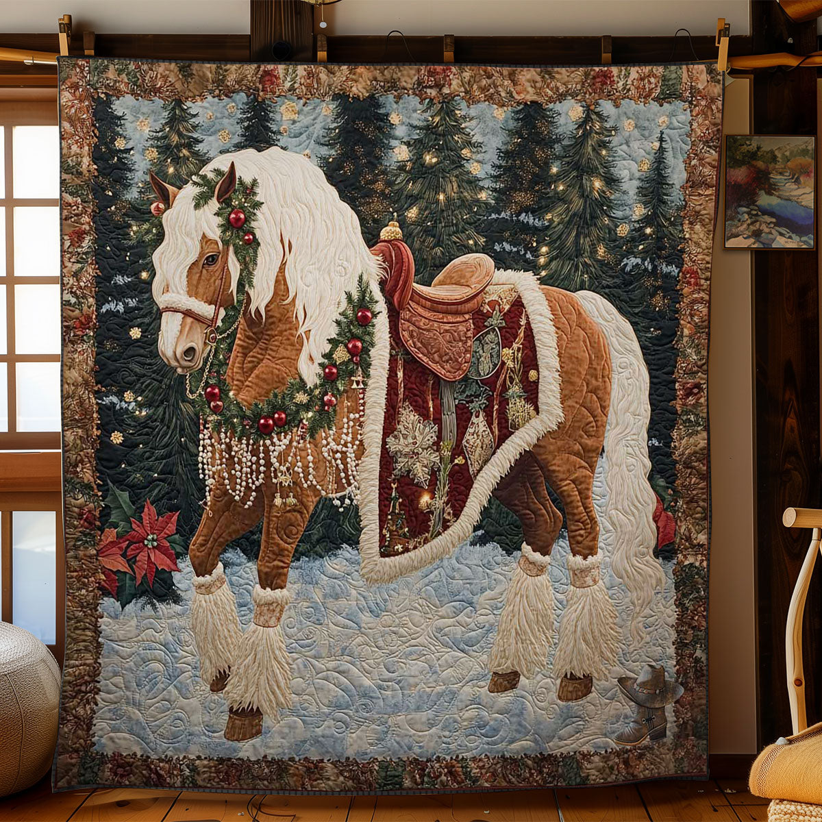 Christmas Blessing Horse WN2911027CL Quilt