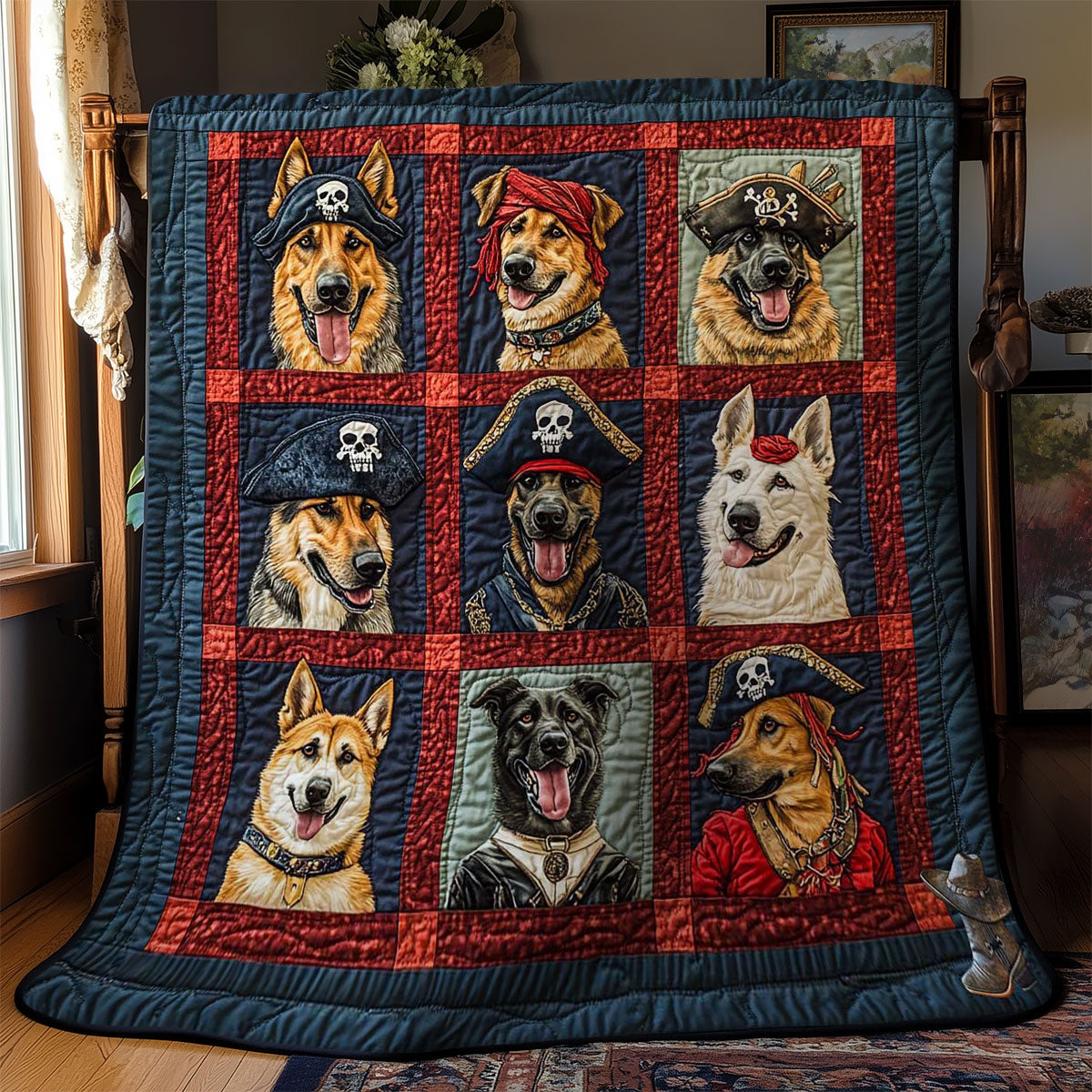 Pirate German Shepherd Crew WN0811046CL Quilt