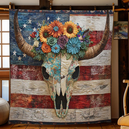 Floral Bull Skull WN3010090CL Quilt