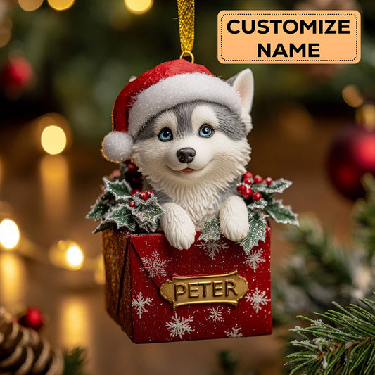 Happy Husky CW2411031CL Personalized Christmas Ornament