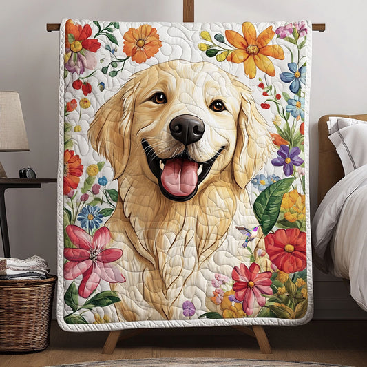 Golden Retriever Flower WT1110029CL Quilt