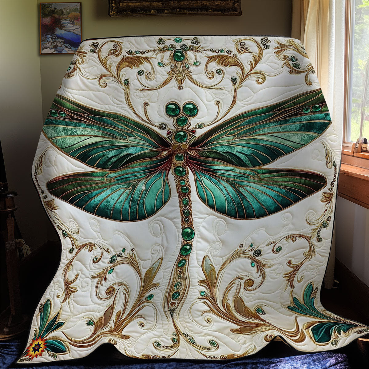 Royal Green Dragonfly WY0312049CL Quilt