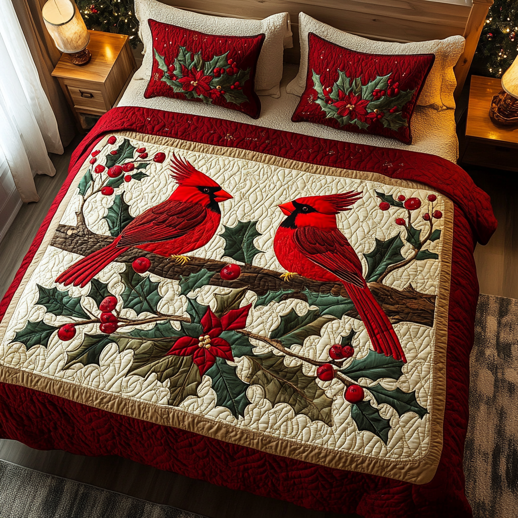 Couple Red Cardinal XR2309007CL Duvet Cover Set