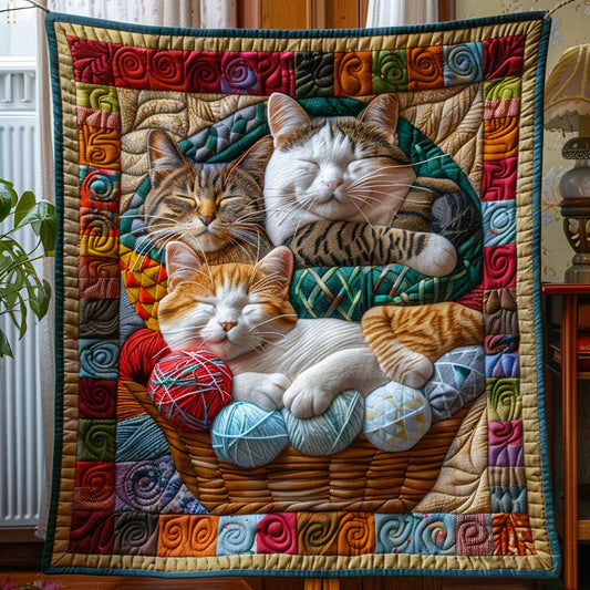 Yarn Cat Sleeping WP1009062CL Quilt