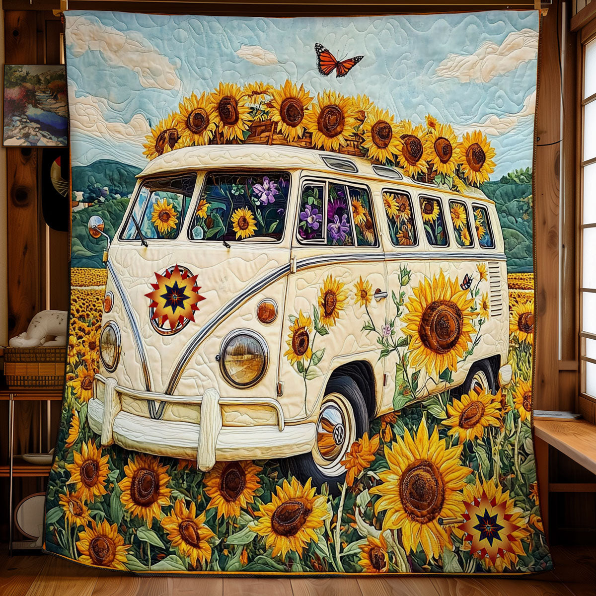 Van Sunflower WY2211023CL Quilt