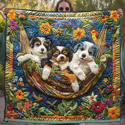 Puppies In The Garden WJ2809015CL Quilt