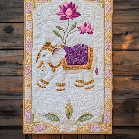 Lotus And White Elephant WY2802089CL Quilted Table Runner