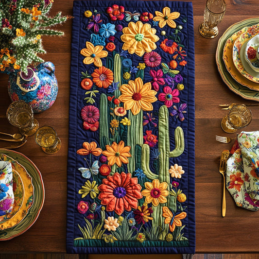 Cactus Fiesta Bloom CP1706042CL Quilted Table Runner