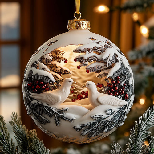 Vibrant Turtle Dove XK1710006CL Christmas Ornament